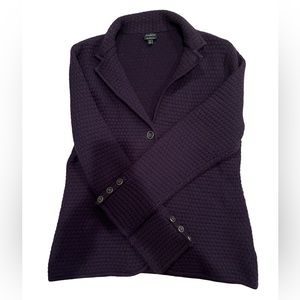 Talbots Purple Merino Wool Cardigan size Medium